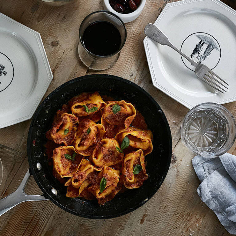 Nduja Tortelloni with Red Pesto