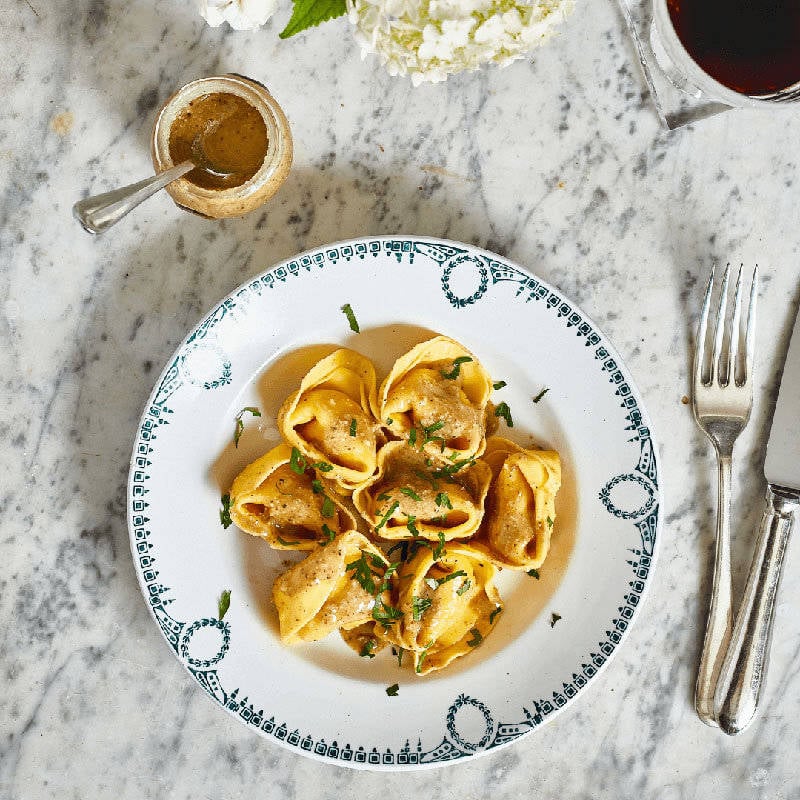 Pumpkin Tortelloni with Walnut Pesto