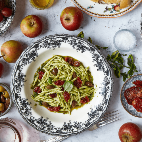 trofie-pistachio-pesto-tomato-olive