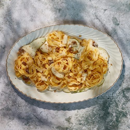 Tagliatelle with Gorgonzola, Pear & Walnut Recipe