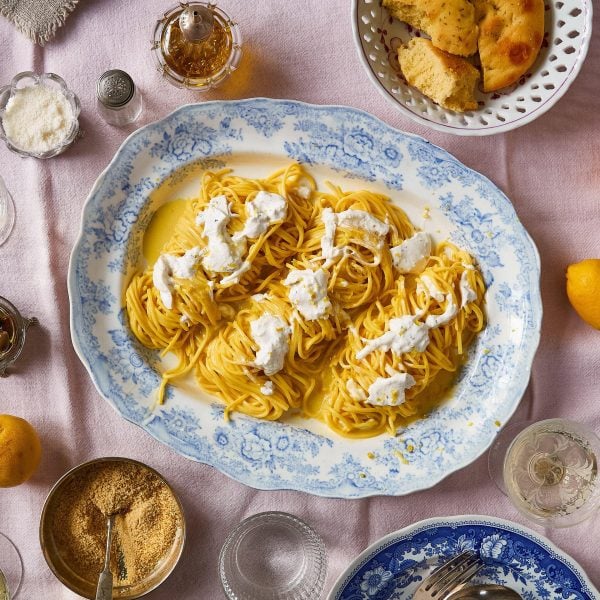 tonnarelli with lemon butter & burrata
