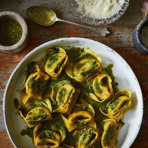 Tortelloni Recipe: Pumpkin Tortelloni with Genovese Pesto