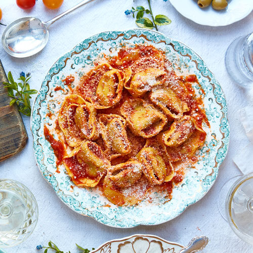 Tortelloni Recipe: Aubergine Parmigiana Tortelloni with Tomato Sauce